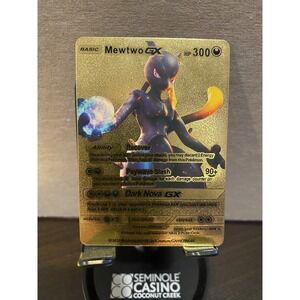 Mewtwo Foil Metal Pokémon Pokemon Fan‎ Art Collectible Card Trading